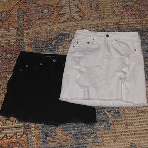 2 distressed American Eagle Jean Skirts